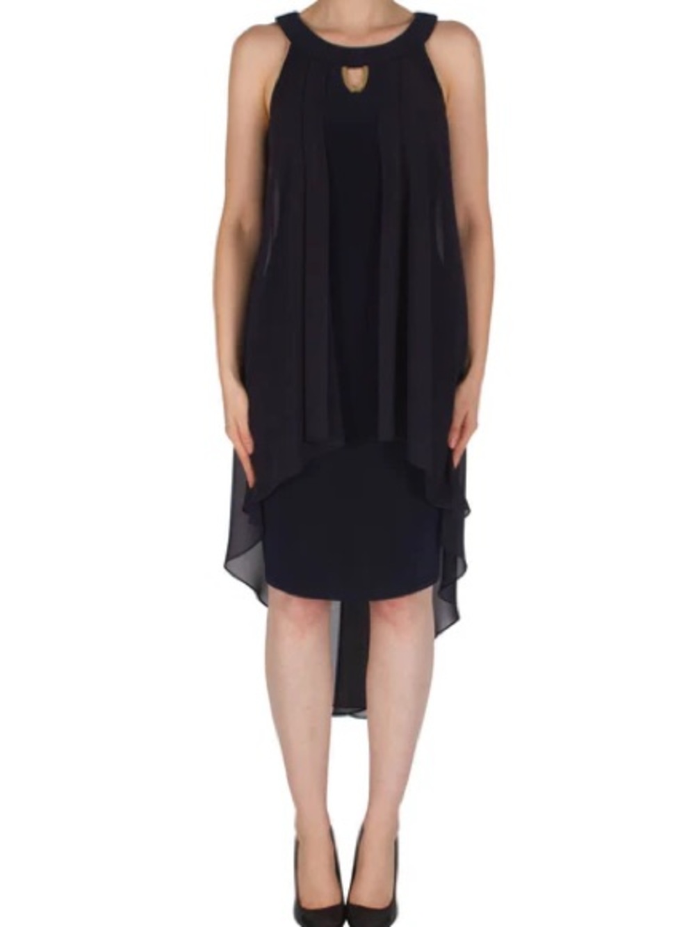 Joseph Ribkoff Navy Dress Chiffon Size 6